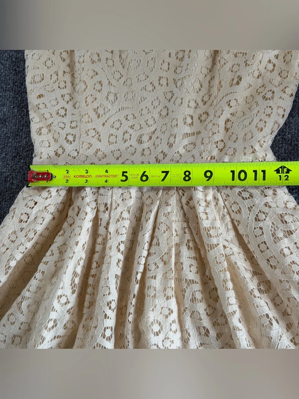 J. Crew Women’s 00 Beige Lace Fit-and-Flare Dress